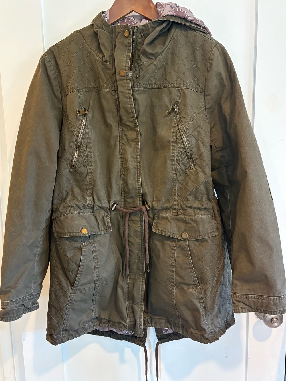 Marc New York Andrew Marc Olive Utility Cargo Parka Jacket Large
